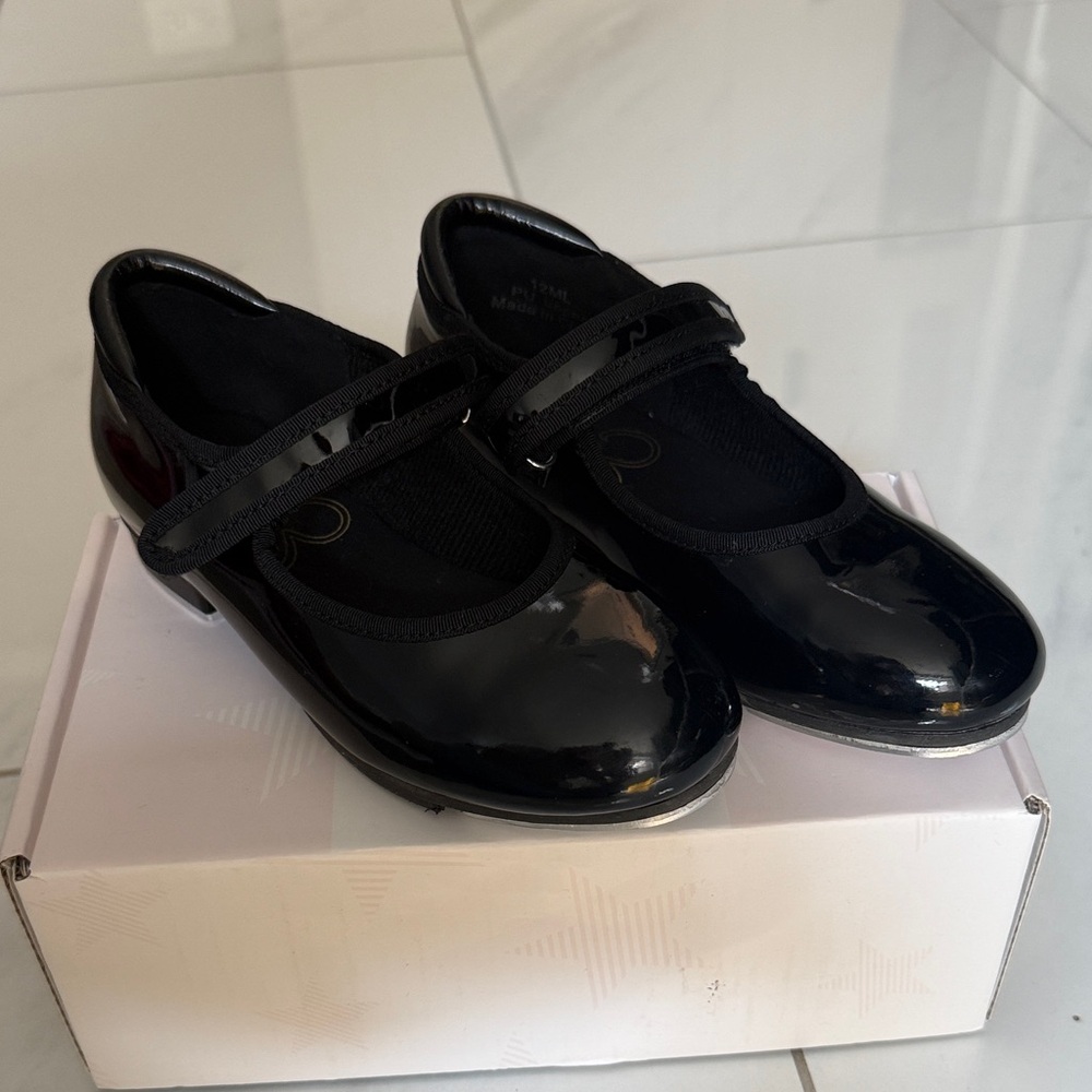 Black Patent Kids Mary Jane Tap Shoes